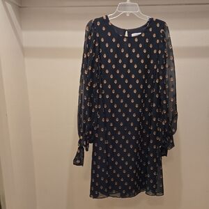 Calvin Klein Black Dress with Gold Accents